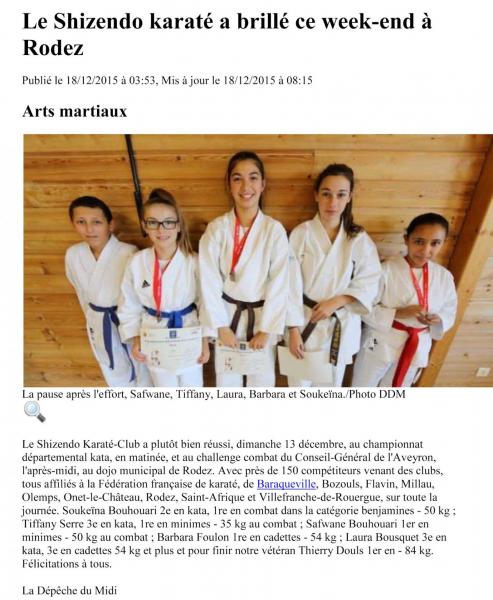 13/12/2015 - Championnat kata+Challenge combat à Rodez