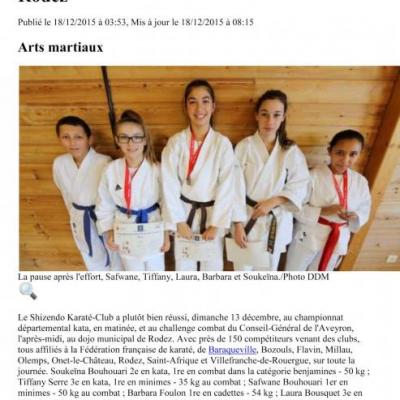 13/12/2015 - Championnat kata+Challenge combat à Rodez