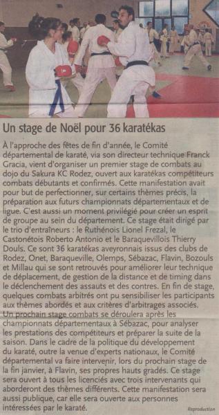  20/12/2014 -Stage combat départemental à Rodez 
